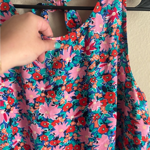 LOFT Daisy Tie-Back Flounce Dress | Size Medium Petite - Picture 7 of 9